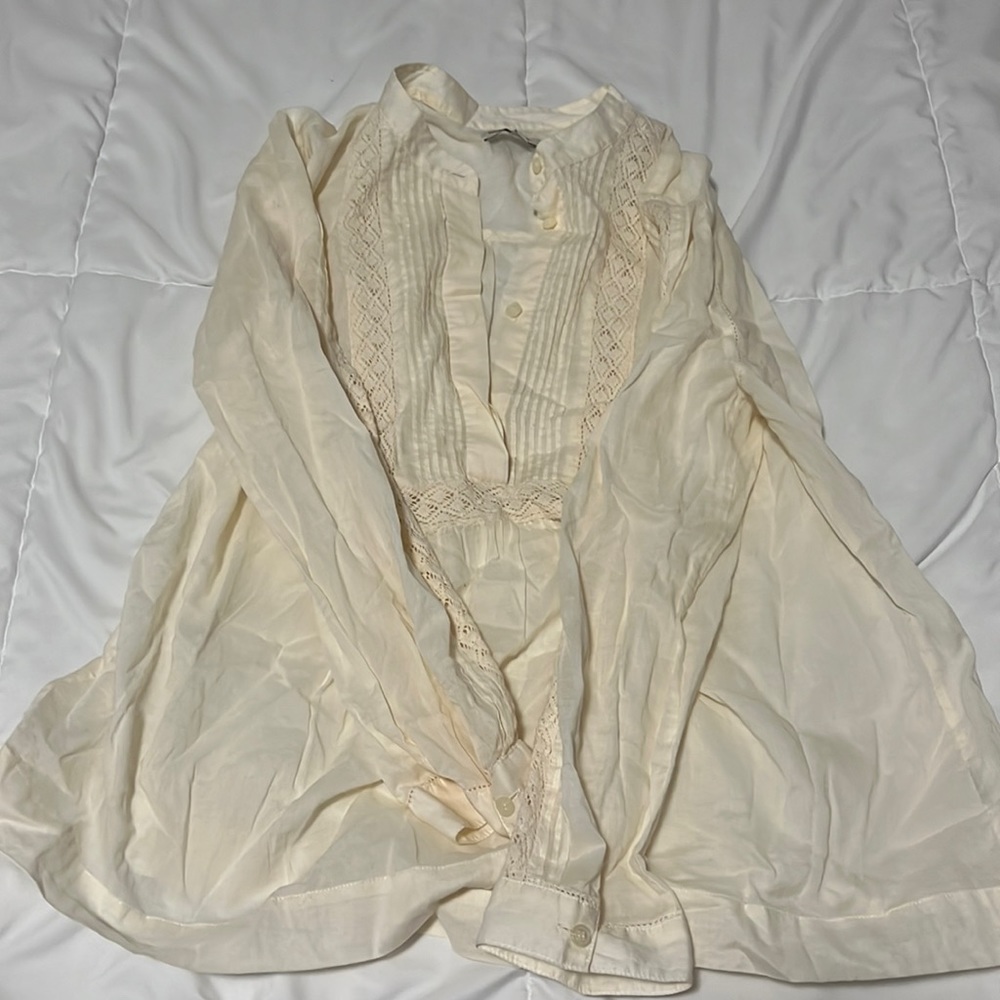 Madewell medium delicate cream blouse